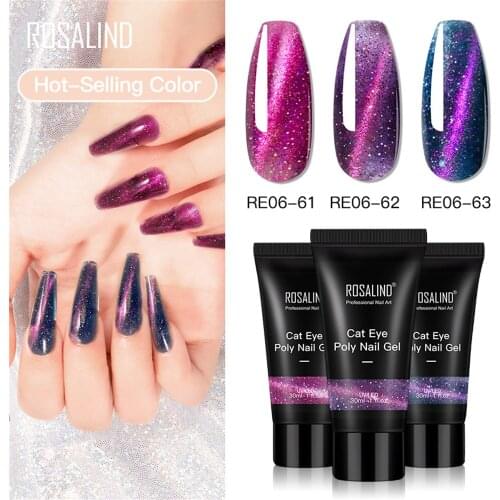 ROSALIND 30ML Glitter Nail Gel Nail Extension Gel Cat Eye Jelly Gel UV Building Enhancement Manicure Tips Nails Art