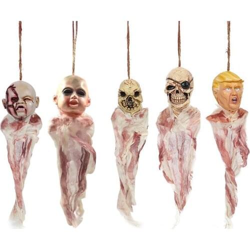 Halloween Ghosts Horror Scary Hanging Ghost Head Bar KTV Haunted House Skull Head Decoration And Props Wholesale