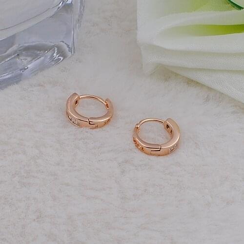 Huitan One PCS Hot Sale Two Hole Piercing Earrings for Women Brilliant Crystal Zircon 3 Metal Color Earring Party Jewelry