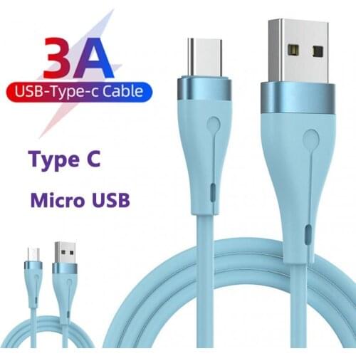 3A Micro USB Type C Cable For Xiaomi Huawei Phone Accessories Charger Charging Cable Cord Quick Charge Mobile Phone Cables Wire