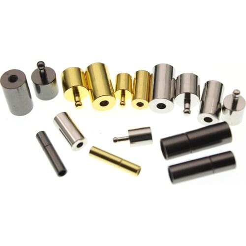 10sets Bracelet Necklace Connectors End Clasps 2 2.5 3 4 5 6mm fits Round Leather Cord End Caps Bayonet Clasps DIY Jewelry