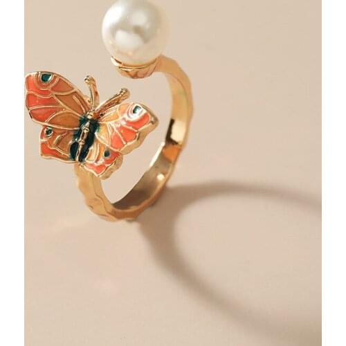 Fashion Butterfly Shape Open Adjustable Rings For Women Wedding Rings Gold Color Finger Ring Female Engagement Ring