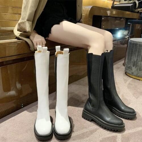 2021Fashion Woman Platform Waterproof Winter Boots PU Leather Non-slip Knee High Boots Brand Casual Women Chunky Long Boots