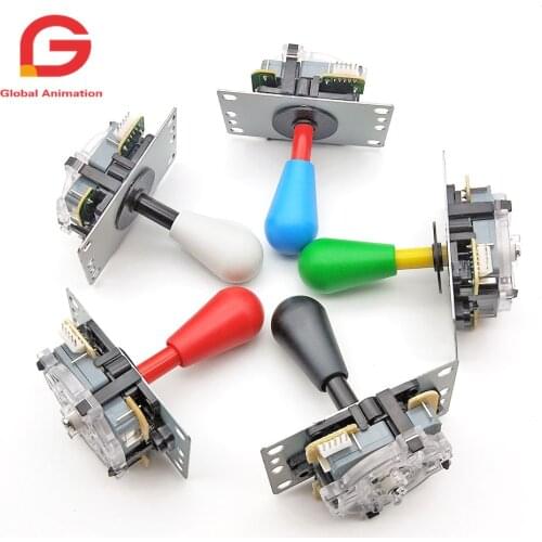 2 PCS Copy Sanwa High Quality 5Pin 8way Joystick with Multi Color HAPP Ellipse Ball Red Stick Cover for Arcade Game Machine