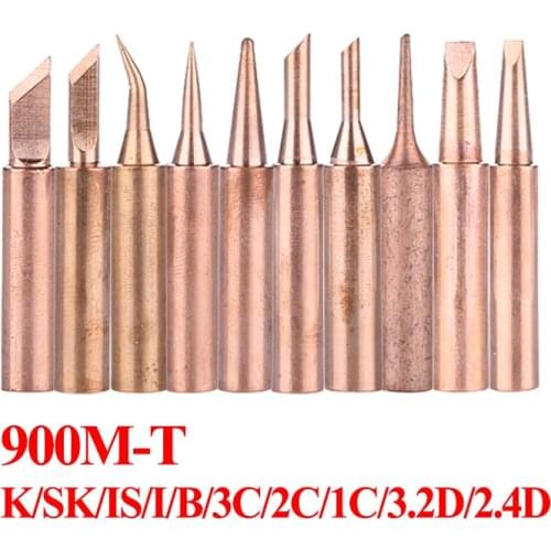 10Pcs/lot Pure Copper Solder Iron Tip Soldering Bit For 936 Soldering Station