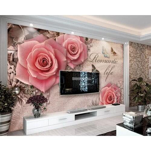 Beibehang Custom wallpaper retro rose jewelry TV background wall paper home decoration living room bedroom 3d wallpaper murals