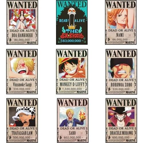 ONE PIECE Anime Posters And Prints Classic Japanese Animation Canvas Painting HD Wanted order Wall Art Pictures Home Decoration