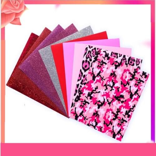 Heat transfer glitter vinyl 30*150cm iron on for clothes pink series Valentines day HTV shirt high elastic decor film easy to c