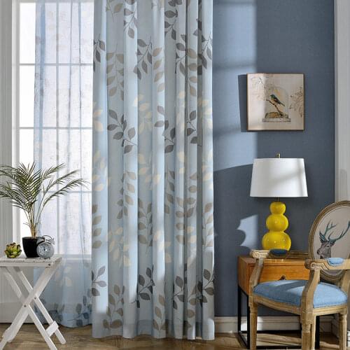 Ye Ying American rural style cotton and linen curtain fabric printed curtain fabric mesh curtain currently available Keqiao
