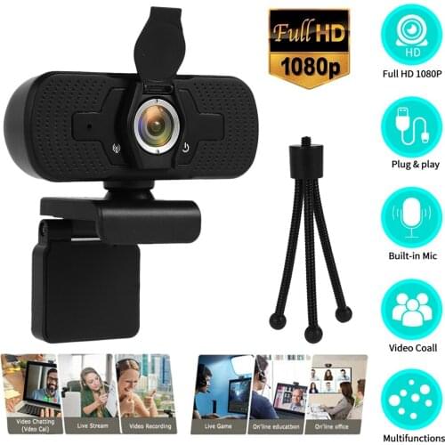 Webcam 1080P Full HD Web Camera Built-in Microphone Rotatable USB Computer Camera For Video Recording Live Streaming Webcam