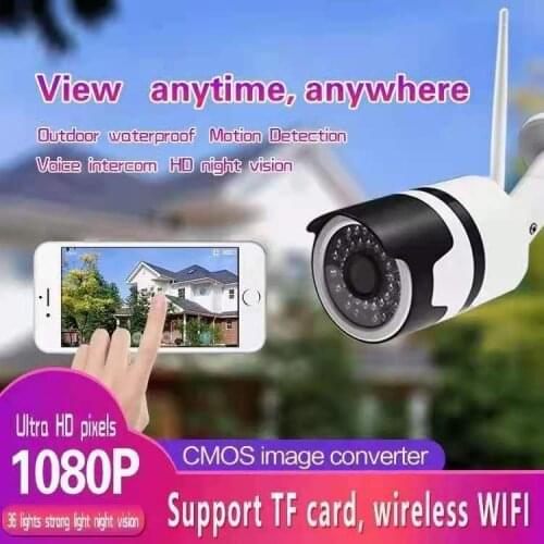 2MP 1080P Outdoor Water-proof IP Bullet Camera IR Night Vision Motion Detection Wireles Intercom Home Security CCTV Monitor
