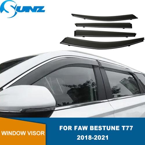 Protective Visor For Faw Bestune T77 2018 2019 2020 2021 Car Window Visor Sun Rain Smoke Vent Shade Tape-On Outside Visors SUNZ