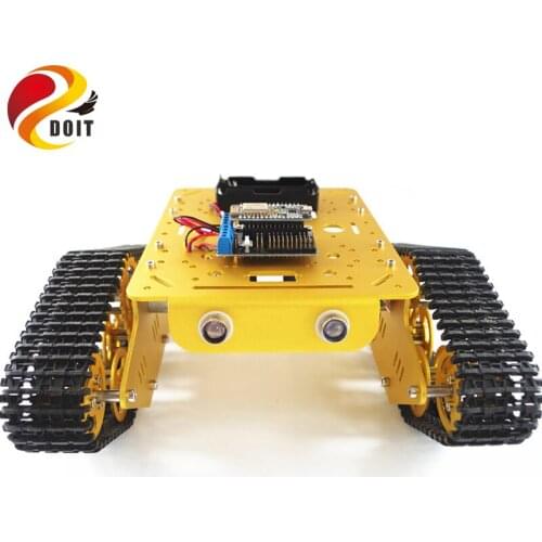 WiFi RC Metal Robot Tank Chassis T300 from NodeMCU Development Kit with L293D Motor Shield DIY RC Tank Toy by App Phone