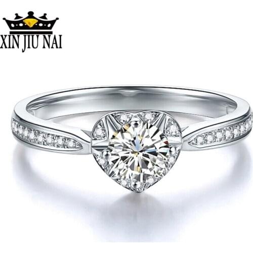 Jewelry Stainless Steel Intensive Zircon Love Heart Wedding Inlaid diamond rhinestone Rings For Women Anillos Mujer Anel Gift