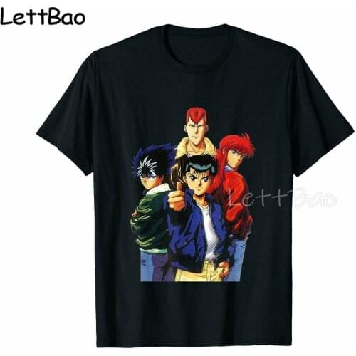 Yu Yu Hakusho Squad Yusuke Kazuma Funny Manga Gothic Hip Hop T-shirt Harajuku Streetwear Men Funny Chic Kpop Cool Anime T Shirt