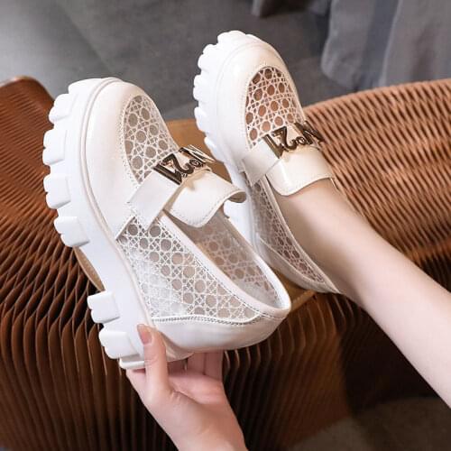 Women Leather Wedges High Heel Casual Shoes Female Breathable Mesh Platform Fashion Sneakers White Slip on Casual Shoes