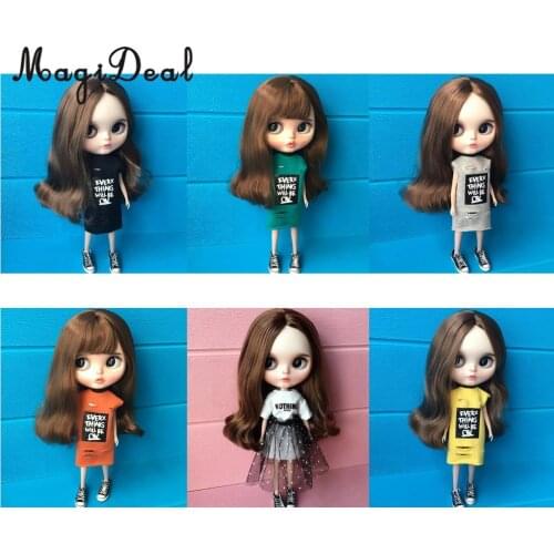 1/6 Doll Sleeveless Tube Dress Skirt for Blythe for Pullip for Azone for Licca Costume Clothing Accessory Girls Toy Gift