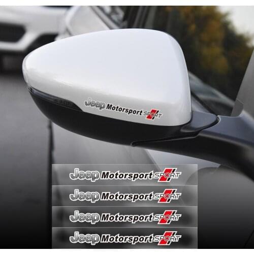 4Pcs Vinyl Car Styling Stickers Door Mirror Sport Decals For Jeep Renegade Cherokee Wrangler Compass Patriot Wagoneer Wrangler