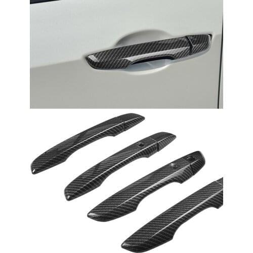 4Pcs Auto Car Door Handle Cover Protection Guards Buffer Trim Molding Protection StripCarbon Fiber For Honda Civic 2016-2021