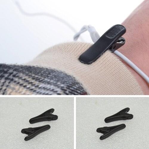 6pcs Black Color Headphone Headset Cable Clip Holder Clips onto Your Clothing to Keep Earphone Microphone in Place for MP3