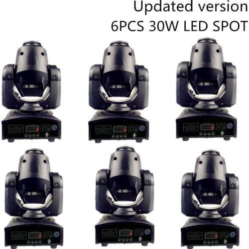 6pcs High Brightness 30W LED Spot Moving Head Light/DMX512 LED Patterns Light/Mini Gobo projector/Disco DJ Partry Show Spotlight
