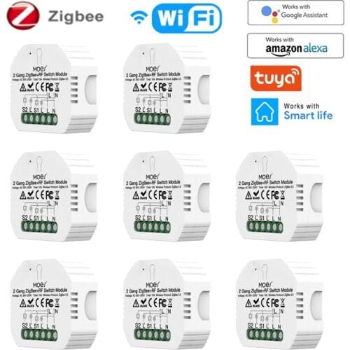 8pcs ZigBee 3.0 Tuya Smart DIY Smart Light Switch Breaker Timer Wireless Remote Control With Alexa Google Home Smart Home