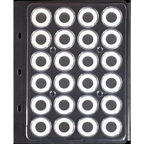 263*210mm 24 Coins Holder Album Commemorative Coins Protection Round Box With Gasket Coin Collection Book Sheets Loose-leaf