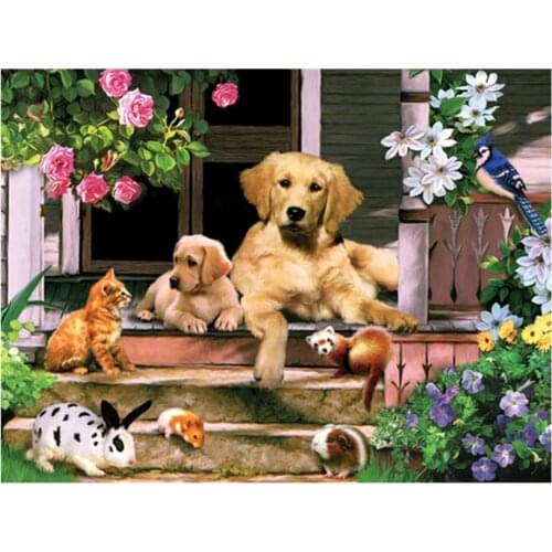 5D new full diamond cartoon animal landscape mosaic diamond painting embroidery decoration home decoration