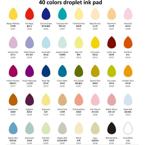40colors Creative Acid Free Water Drops Pigment Stamping Craft Ink Pad For DIY Scrapbooking Photo Album Decoration