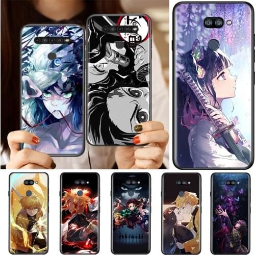 Black Soft Kimetsu No Yaiba Anime For LG K92 K62 K52 K42 K31 K22 K71 K61 K51S K41S K30 K20 G8 G8S G8X Phone Case