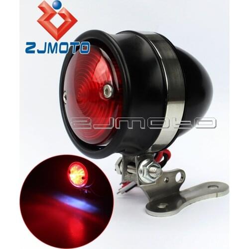 Black LED Tail Light Tailight Plate Light For Harley Cafe Racer Bobber Chopper Brat Style Tail Light Rear Stop Light
