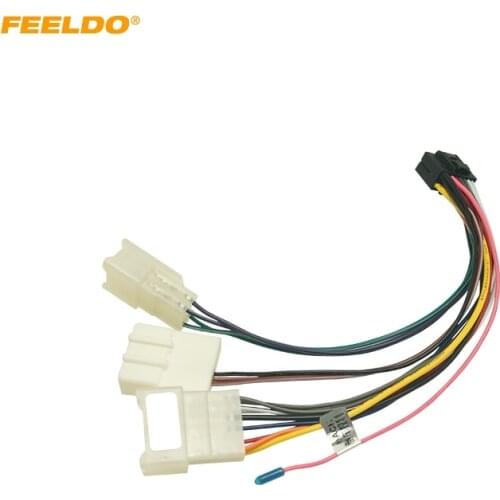 FEELDO 5Pcs 16P Car Head Unit Wire Harness Adapter For Toyota OEM Car Radio Harness With 3-Terminal #FD2771