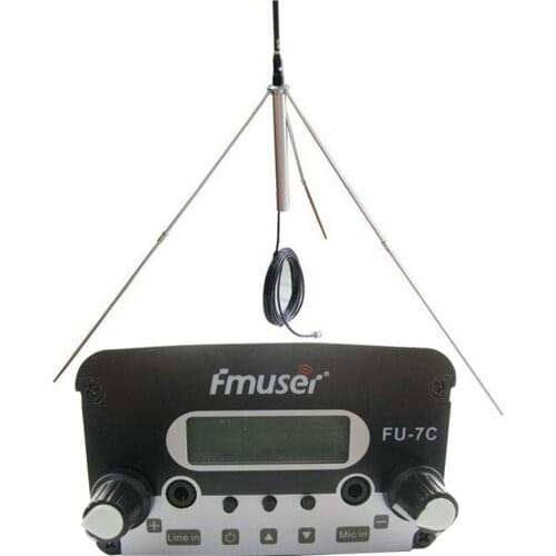 CZH 7w FM Broadcast Transmitter GP100 1/4 Wave Antenna with Cable For Church, School Radio Station