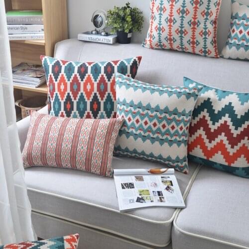 Geometric Cushion Cover Home Decor Red Decorative Pillows Covers
