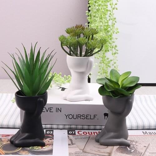 Ceram flower pot vase flower vase Ceramic Flowerpot Flowerpot Ceramic Humanoid Creative Potted Plants Vase Humanoid Flower Pot
