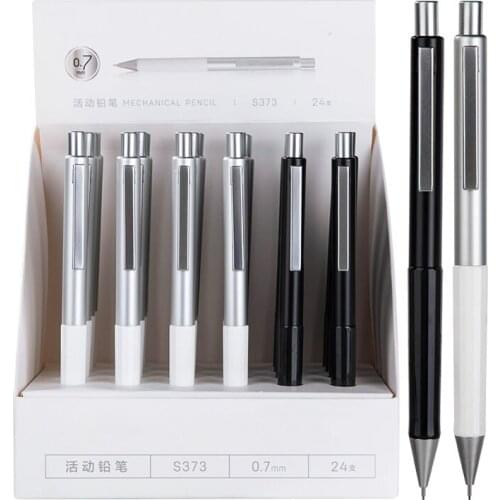 2PCS 0.5mm/0.7mm Lead Mechanical Pencil with Eraser Automatic Graph Pencil Mechanical Pencil 2B Press Drawing Student Stationery