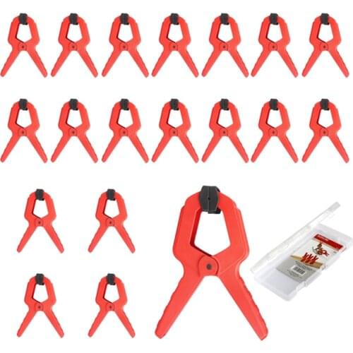 20Pcs Woodworking Spring Clamps Set 2 inch A-shape Plastic Wood Clips Carpentry Nylon Mini Photo Frame Clamp Diy Tools in a Box
