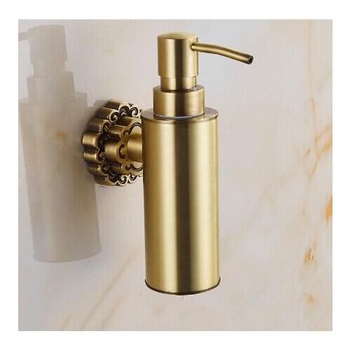 New Wall Mounted Carving Antique Bronze Finish Brass Material Soap Dispenser /Bathroom Accessories Liquid Soap Dispenser Pump