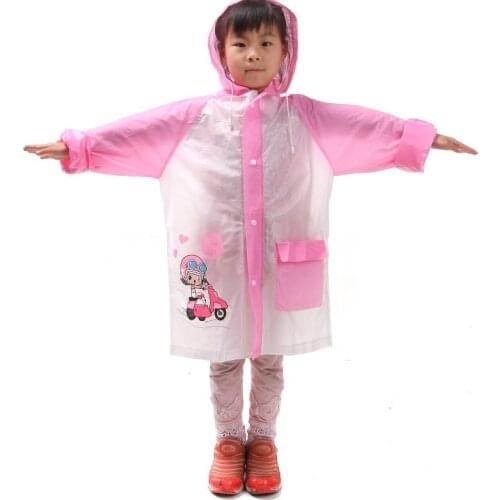 100pcs Student Raincoat Baby Children Cartoon Kids Girls Boys Rainproof Rain Coat Waterproof Poncho Rainwear Waterproof