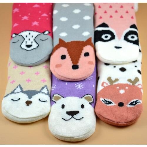 Socks Women Winter Thicken Plus Velvet Floor Socks Home Slippers Sock Warm Carpet Sock Lamb Wool Husky Kawaii Warm Sox for Girls