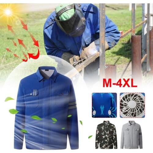 Cooling Jacket Summer Air Conditioning Cool Coat with 2 Fans Outdoor Sun Protection Clothing
