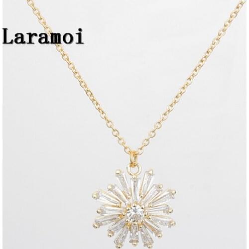 Laramoi Necklace Women Chain Link Gold Heptagram Luxury Necklace Shiny Necklace Pendant Best Friend Fashion Party Jewelry