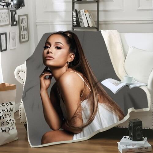Singer Ariana Grande Blankets Child Adult Quilt 3D Print Cat Star Sofa Travel Teen Women Men Casual Double Layer Student Blanket