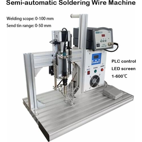 Semi-automatic Solder Wire Welding Machine LED Bulb Soldering Machine with Smoke Dust Purifier for Circuit Boards Triode