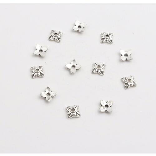 50pcs Antique Gold Copper Sliver Bronze Color rectangle With Hole Shape Metal Gasket Bead Caps For Making Jewelry Custom Made