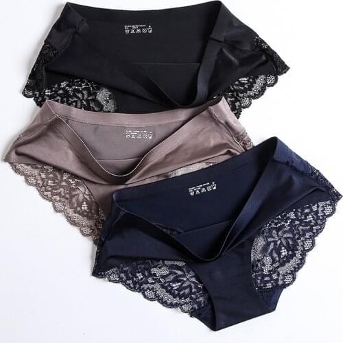 Tmall Hot Selling Luxury zhu guang bu Lace Panel Sexy Panties One-Piece Seamless Mss Underwear Briefs