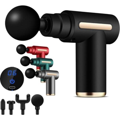 USB Rechargeable Massage Gun LCD Display Body Muscle Deep Fascia Massager Muscle Pain Exercising Relaxation Slimming Shaping
