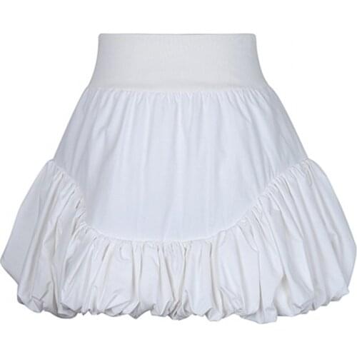 Skirts Women Solid A-line Summer Mini Hem Ruffles New Ulzzang Chic Ruched All-match High Waist Hot Selling Lovely Girls Elegant