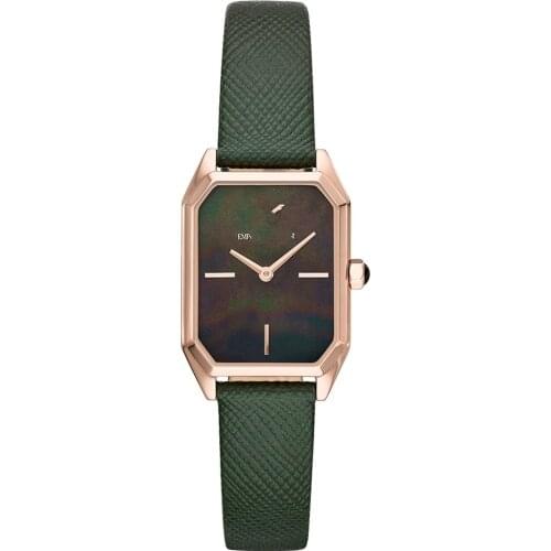 2021 Popular for a Girlfriend Gift for Mother Belt Square Small Green Dial Women 's Quartz Watch