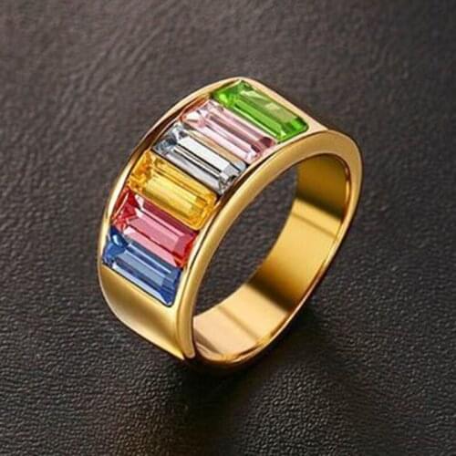 Gu Li European And American Creative Gold Color Inlaid Zircon Ring For Women Fashion Banquet Party Rings Jewelry Whole Sale